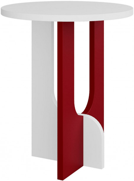 Apupöytä Linento Furniture Luna, 40cm, valkoinen/punainen