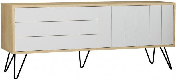 TV-taso Linento Furniture Picadilly, valkoinen/ruskea