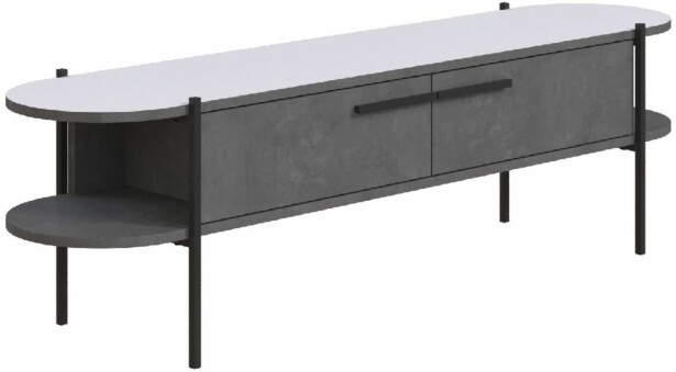 TV-taso Linento Furniture Otis harmaa/valkoinen