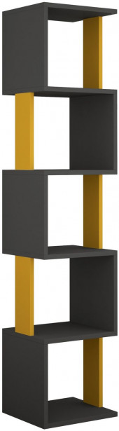 Kirjahylly Linento Furniture Piri, harmaa/keltainen