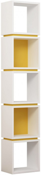 Kirjahylly Linento Furniture Multi, valkoinen/keltainen