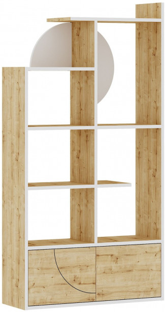 Kirjahylly Linento Furniture Half, valkoinen/tammi