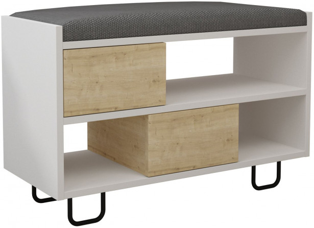 Kenkäkaappi Linento Furniture Troy, valkoinen/ruskea