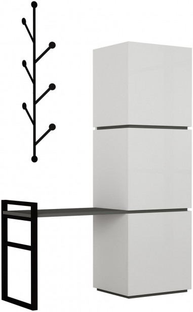 Kenkäkaappi Linento Furniture Mello, valkoinen/antrasiitti