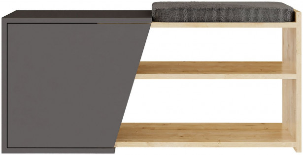 Kenkäkaappi Linento Furniture Fiona ruskea/antrasiitti