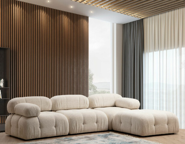 Divaanisohva Linento Furniture Bubble L1-O1-1R-PUF kerma