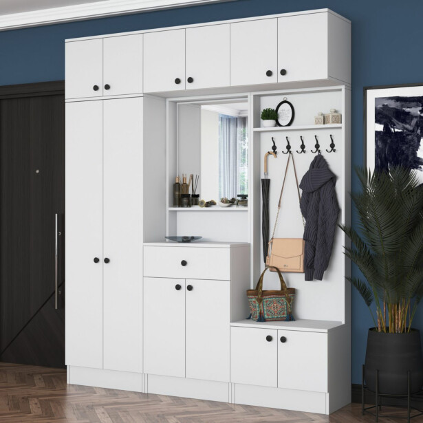 Säilytyskokonaisuus eteiseen Linento Furniture EA104, leveys 179.6cm