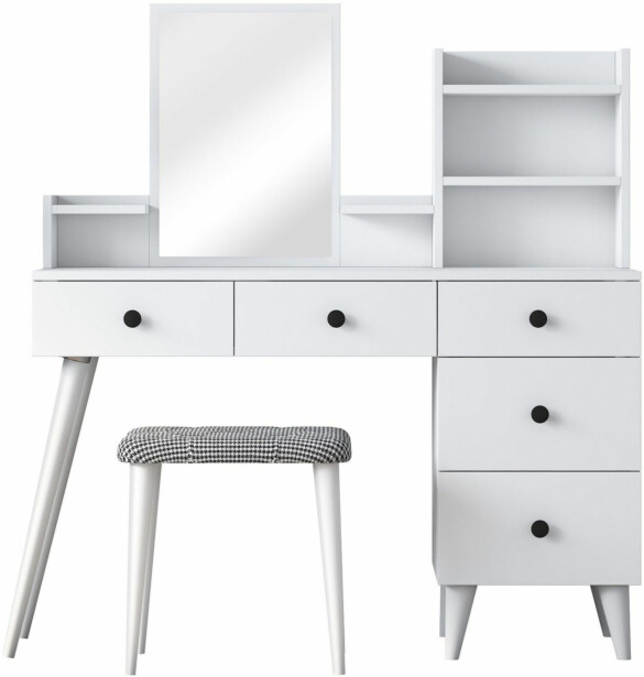 Meikkipöytä Linento Furniture BJ101-2294, valkoinen
