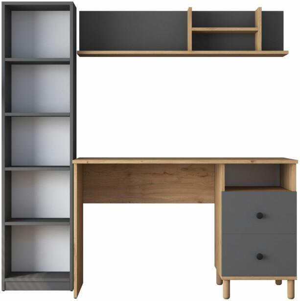 Työpöytä hyllyllä Linento Furniture HA115-2643, 120x50cm, ruskea
