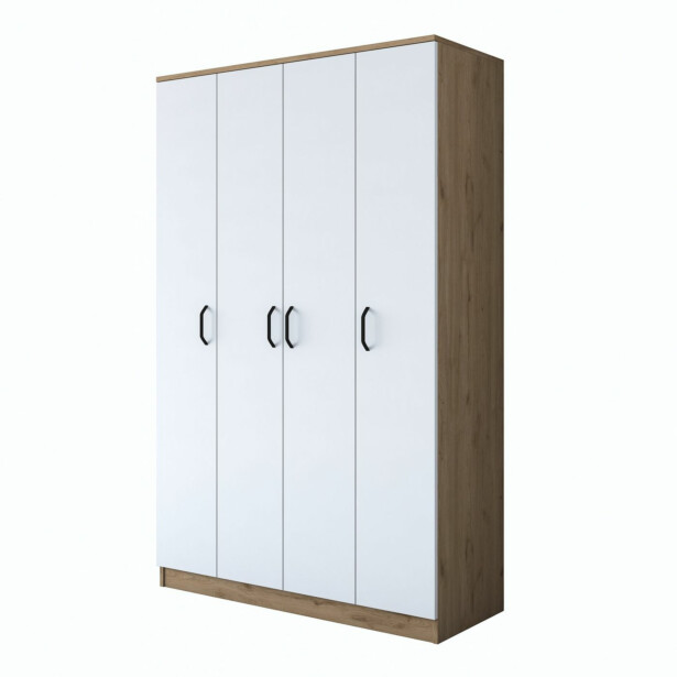 Vaatekaappi Linento Furniture BA116-2247, 120x190.8cm, valkoinen/ruskea