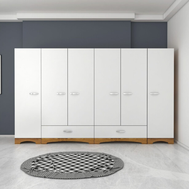 Vaatekaappi Linento Furniture F4-498, leveys 243cm