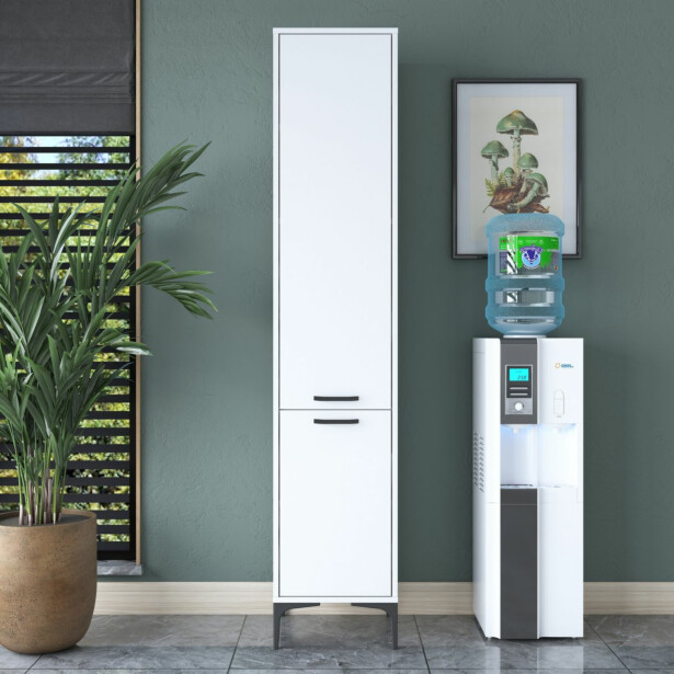 Kaappi Linento Furniture JE111-2949, leveys 40cm, korkeus 198.6cm, valkoinen