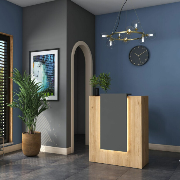 Vastaanottopöytä Linento Furniture MA101 - 3859, pähkinä/antrasiitti
