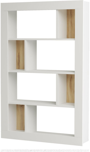 Kirjahylly Linento Furniture LV22, valkoinen/ruskea