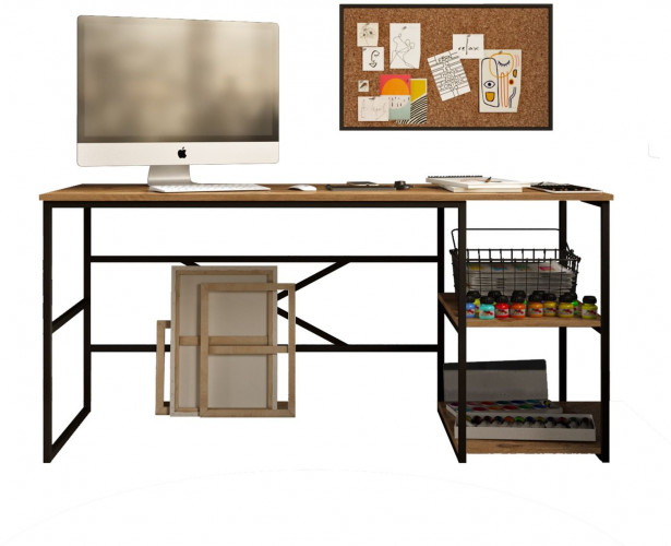 Työpöytä Linento Furniture VG28, oikea, ruskea