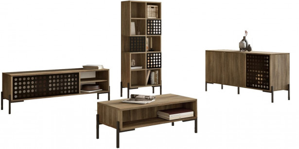 Huonekalusetti olohuoneeseen Linento Furniture NE6, ruskea