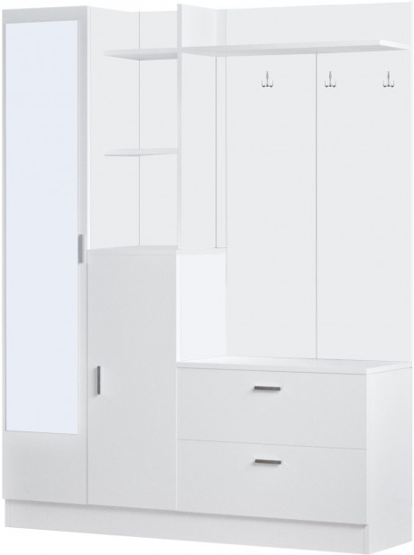 Säilytyskokonaisuus eteiseen Linento Furniture DD5, valkoinen