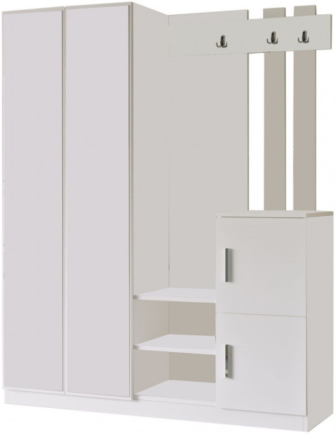 Säilytyskokonaisuus eteiseen Linento Furniture DD8, valkoinen