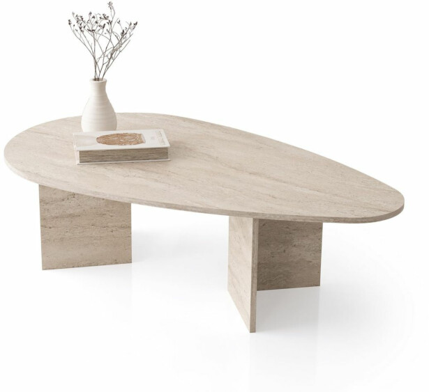 Sohvapöytä Linento Furniture Flap-9542, 139.5x79.5cm, beige travertiinikuosi