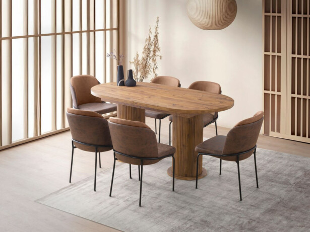 Jatkettava ruokapöytä Linento Furniture Gusto-2952, 180/216x90cm, pähkinä