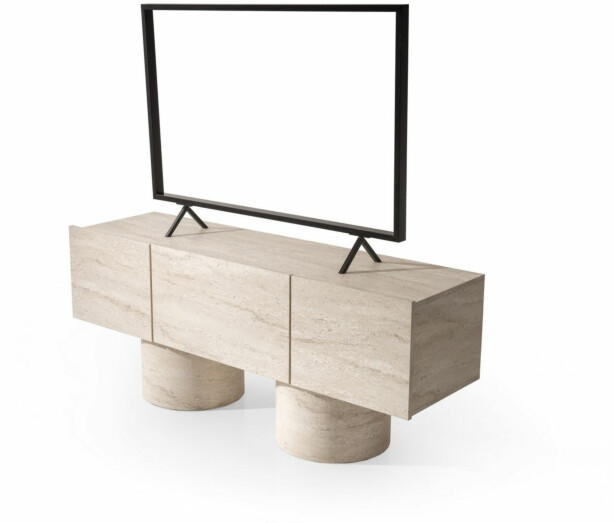 TV-taso Linento Furniture H.Tv Sehpasi-6011, beige travertiinikuosi