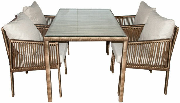 Ruokailuryhmä Linento Garden Otto 4, 4 tuolia + pöytä, eri värejä