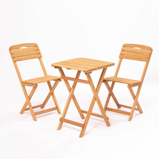 Garden Table & Chairs Set (3 Pieces) Linento Garden MY001 Brown