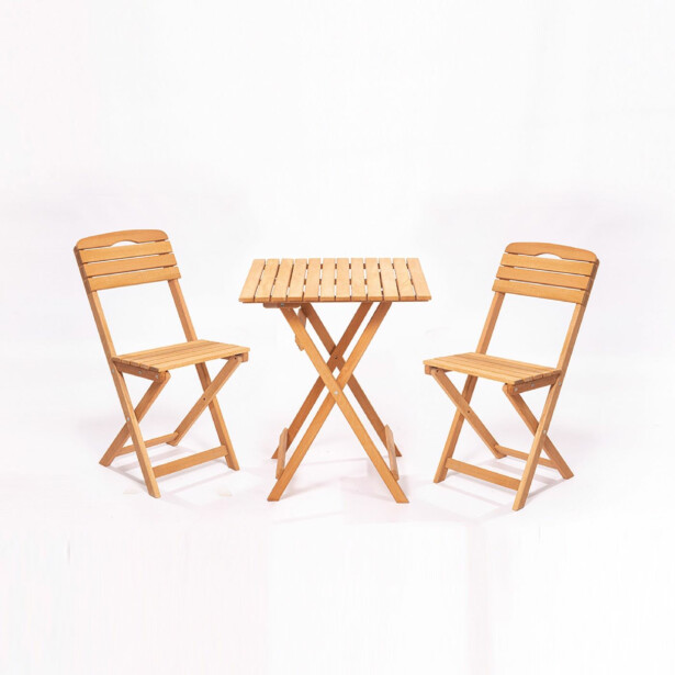 Garden Table & Chairs Set (3 Pieces) Linento Garden MY003 Brown