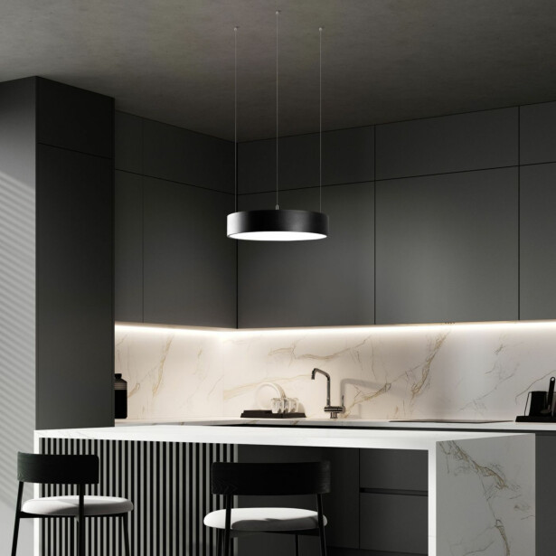 LED-riippuvalaisin Linento Lighting Circa-15510, Ø40cm, 3000K, musta