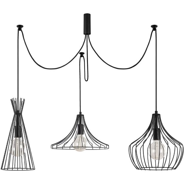 Kattovalaisin Linento Lighting Mezopotamya, 3-osainen, musta, Verkkokaupan poistotuote