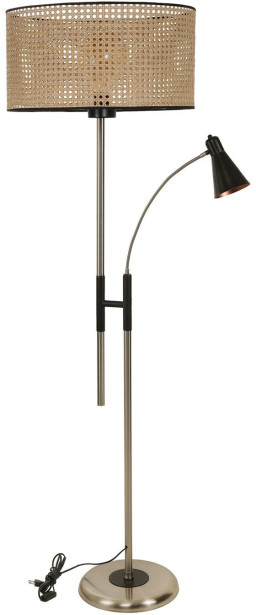 Lattiavalaisin Linento Lighting Forza, 165cm, lukuvalolla, kromi/beige