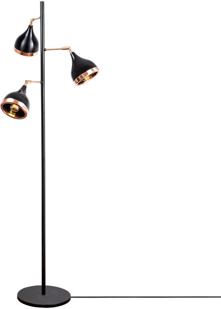 Lattiavalaisin Linento Lighting Mint, 163cm, 3-osainen, musta/kupari