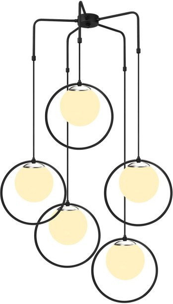 Kattovalaisin Linento Lighting Dolunay, 5-osainen, musta