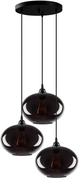 Kattovalaisin Linento Lighting Smoked, Ø61cm, 3-osainen, tummanharmaa
