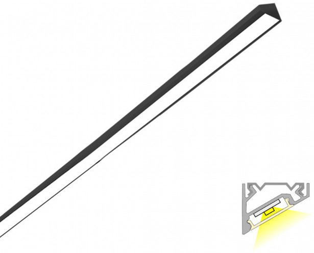 LED-profiili Limente LED-LUXOR 20 COM, 4000K, 28W, musta, 2m