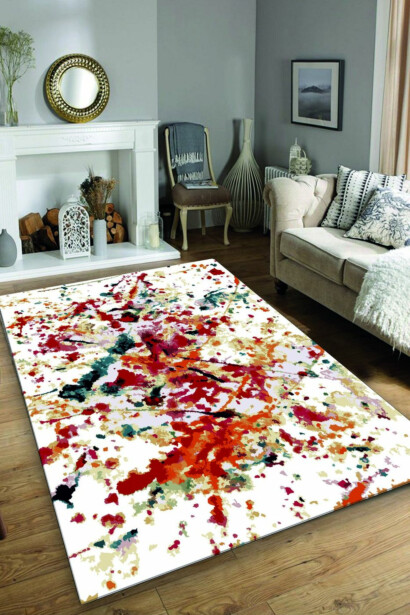 Käytävämatto Linento Oil Paint 80x150cm punainen/oranssi