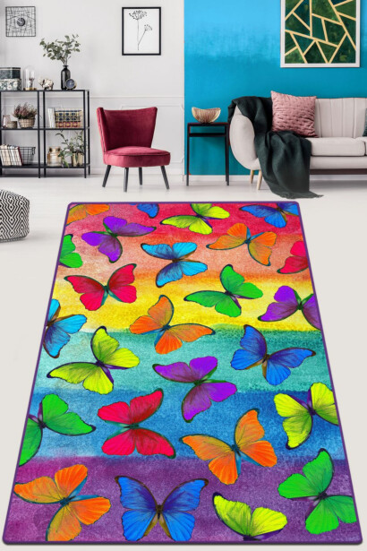 Käytävämatto Linento Colorato Farfalle 80x100cm monivärinen