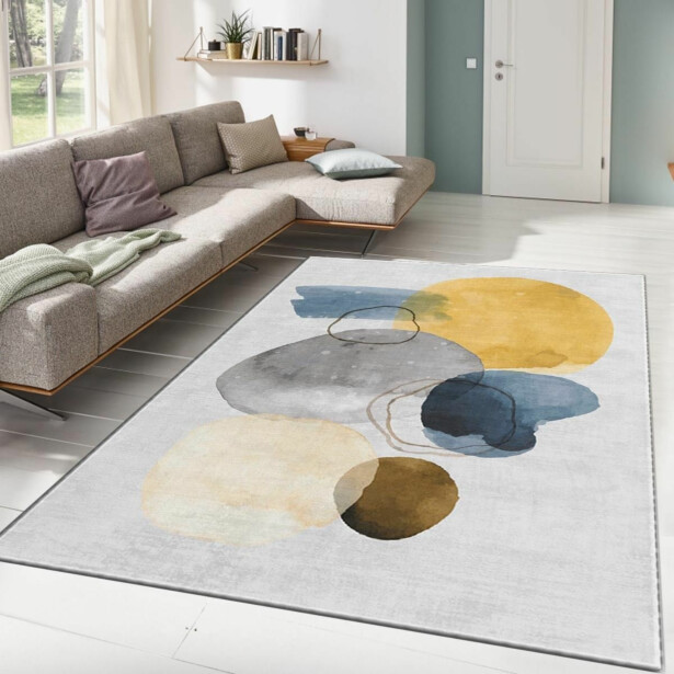 Käytävämatto Linento Alos 80x140cm keltainen/sininen