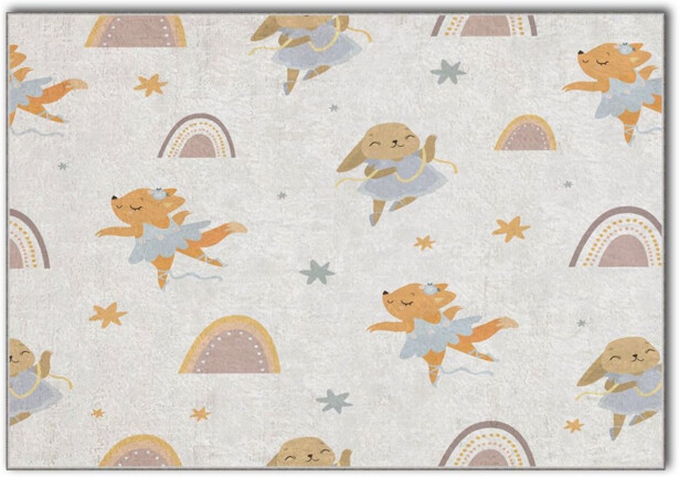 Lastenhuoneen matto Linento Hem Buns 180x280cm beige