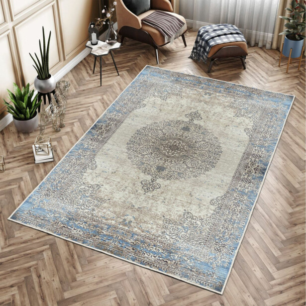 Käytävämatto Linento Els Ezio 80x200cm sininen/beige