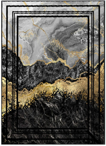 Matto Linento Els Borealis 180x280cm harmaa/kulta