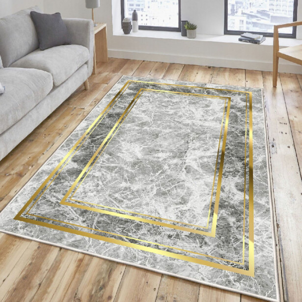 Käytävämatto Linento Els Uriah 80x200cm harmaa/kulta