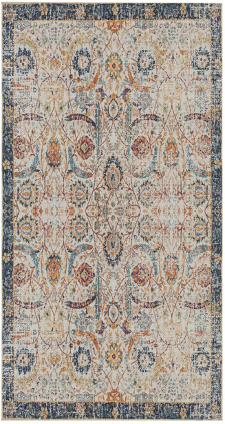 Käytävämatto Linento Woopamuk Luvia 80x200cm beige/oranssi/sininen