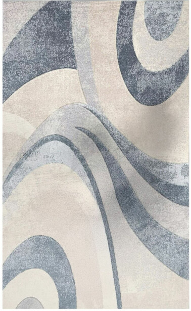 Matto Linento Woopamuk Gaia 160x230cm sininen/luonnonvalkoinen