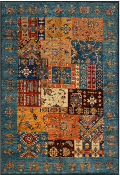 Käytävämatto Linento Eexfab Kalima 80x150cm sininen/oranssi