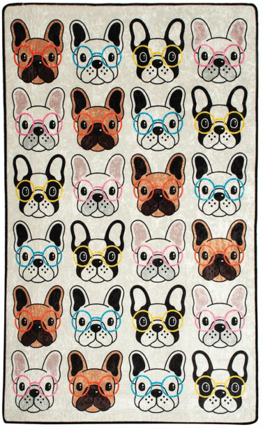 Lastenhuoneen matto Linento Dogs 100x160cm monivärinen