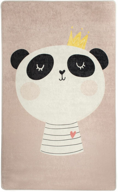 Lastenhuoneen matto Linento King Panda roosa, eri kokoja