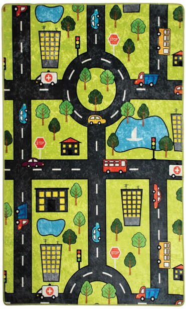 Lastenhuoneen matto Linento Green City 140x190cm vihreä