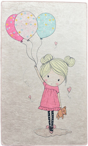 Lastenhuoneen matto Linento Little Girl 140x190cm pinkki