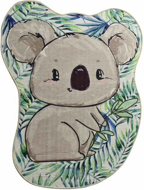 Lastenhuoneen matto Linento Koala Shape10 120x160cm vihreä/beige